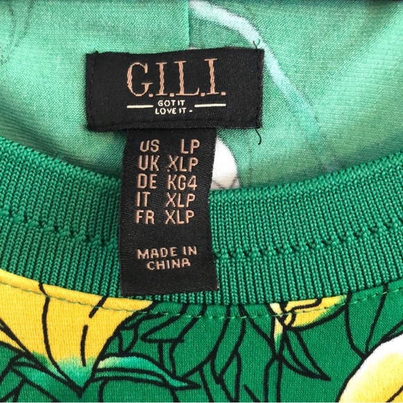G.I.L.I. Green floral maxi dress size L petite - Picture 5 of 10